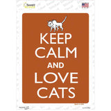 Keep Calm And Love Cats Novelty Rectangle Sticker Decal