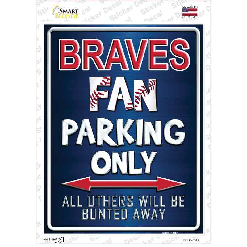 Braves Novelty Rectangle Sticker Decal Small