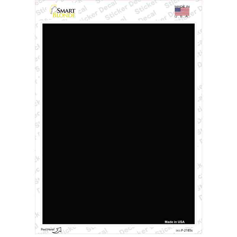Solid Black Novelty Rectangle Sticker Decal