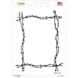 Black Barbed Wire Border Novelty Rectangle Sticker Decal