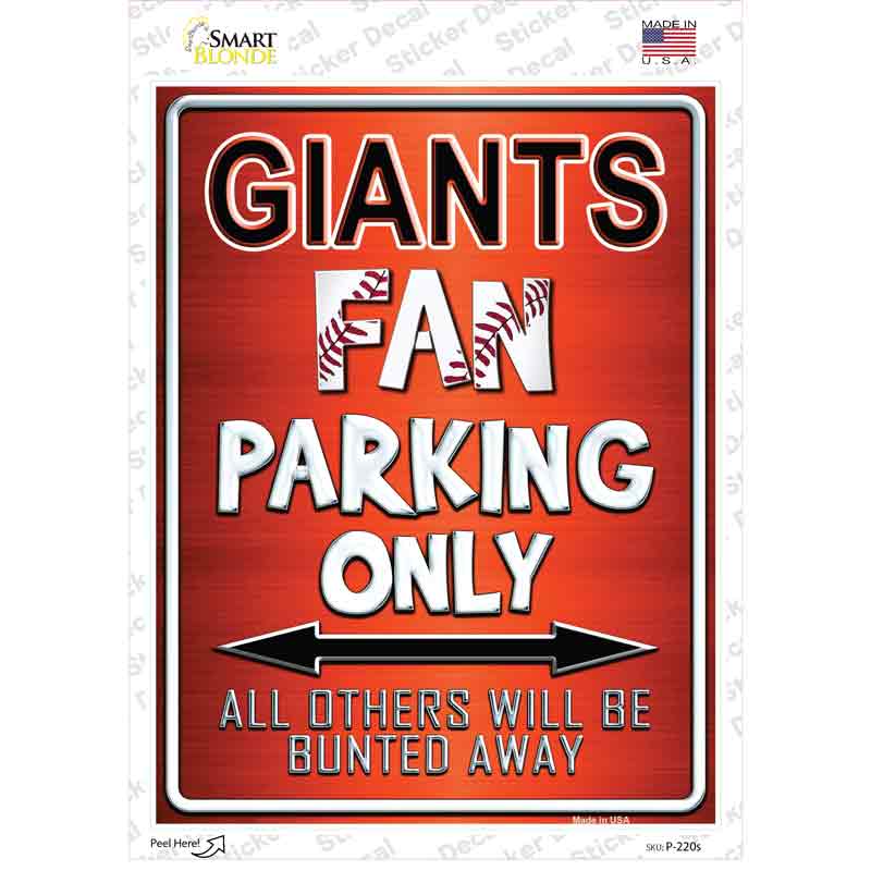 Giants Orange Novelty Rectangle Sticker Decal Small