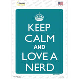 Keep Calm And Love A Nerd Novelty Rectangle Sticker Decal