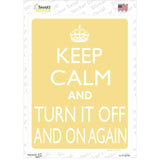 Keep Calm Turn It Off And On Again Novelty Rectangle Sticker Decal