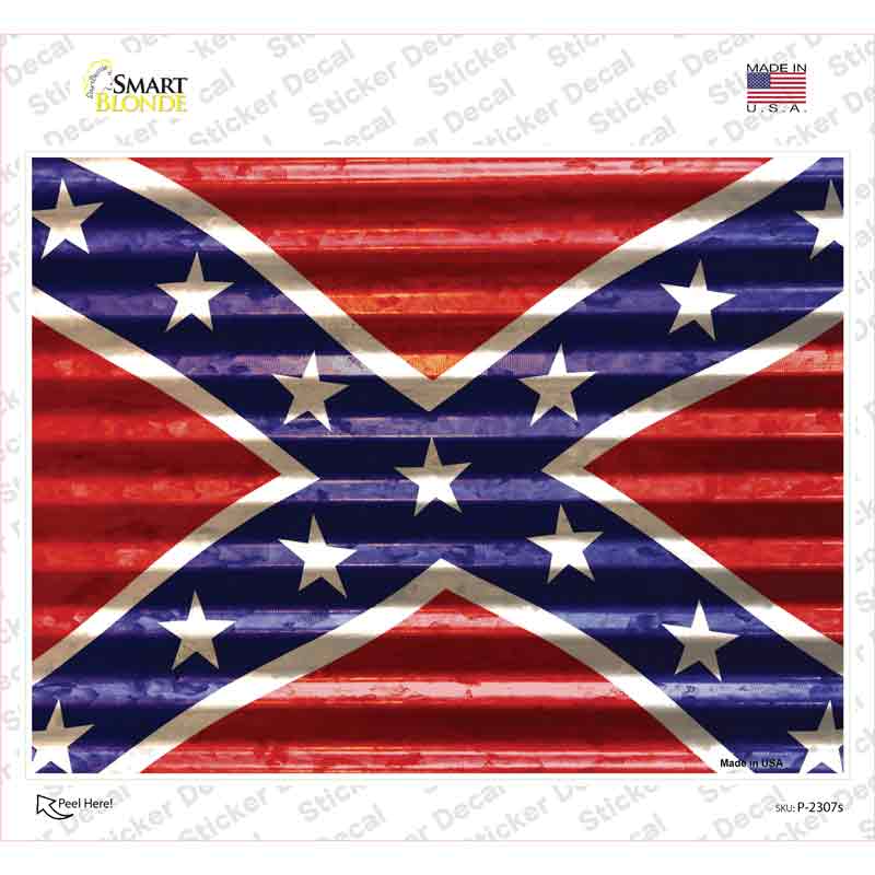 Confederate Flag Novelty Rectangle Sticker Decal Small