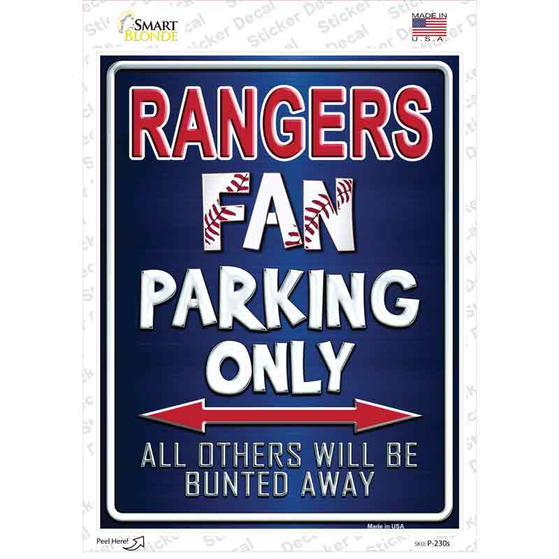 Rangers Blue Novelty Rectangle Sticker Decal Small