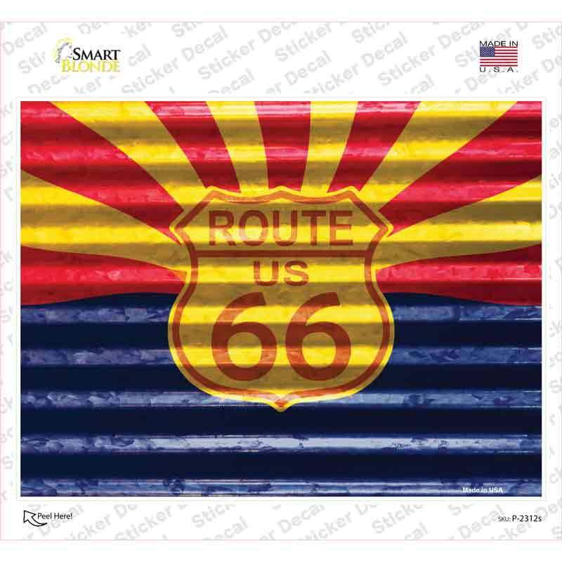 Route 66 Arizona Flag Novelty Rectangle Sticker Decal