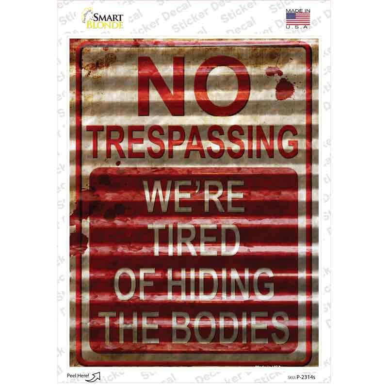 No Trespassing Novelty Rectangle Sticker Decal Small