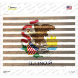 Illinois Flag Novelty Rectangle Sticker Decal Small