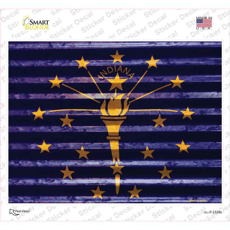 Indiana Flag Novelty Rectangle Sticker Decal Small