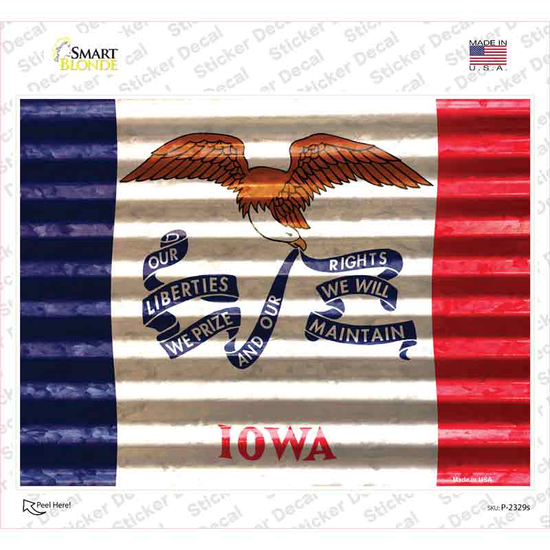 Iowa Flag Novelty Rectangle Sticker Decal Small