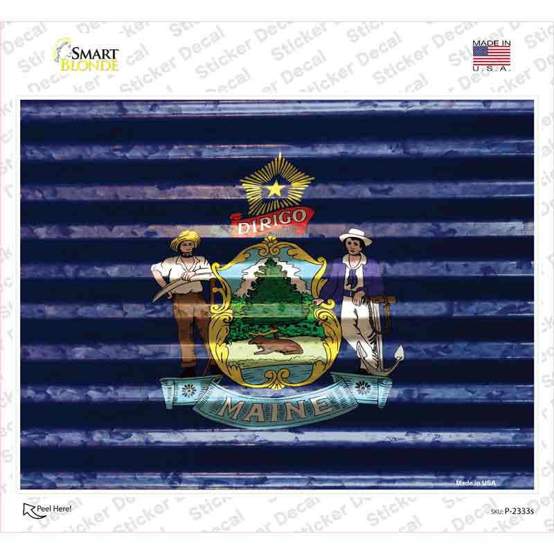 Maine Flag Novelty Rectangle Sticker Decal
