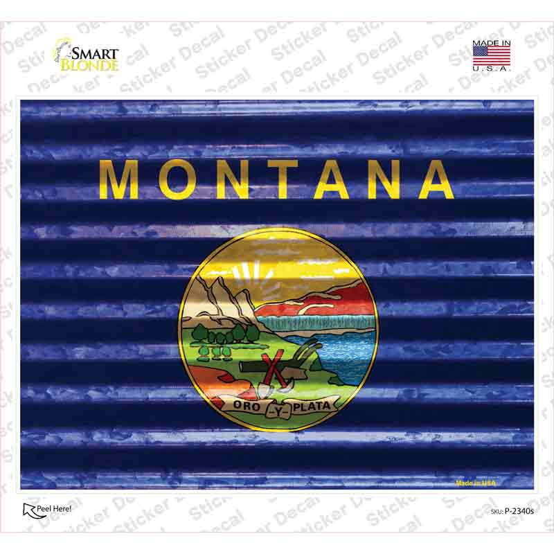 Montana Flag Novelty Rectangle Sticker Decal Small