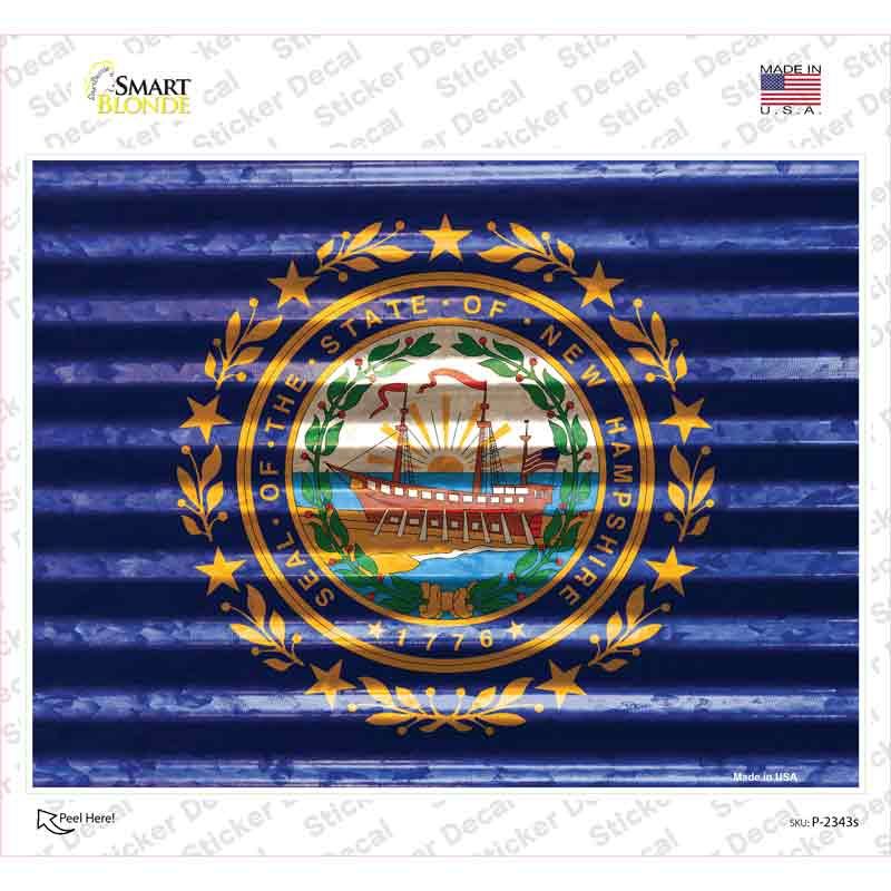 New Hampshire Flag Novelty Rectangle Sticker Decal Small