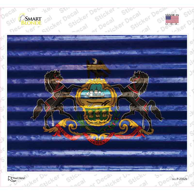 Pennsylvania Flag Novelty Rectangle Sticker Decal Small