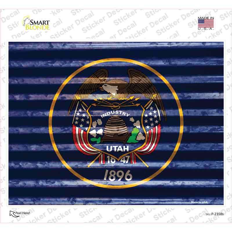 Utah Flag Novelty Rectangle Sticker Decal Small