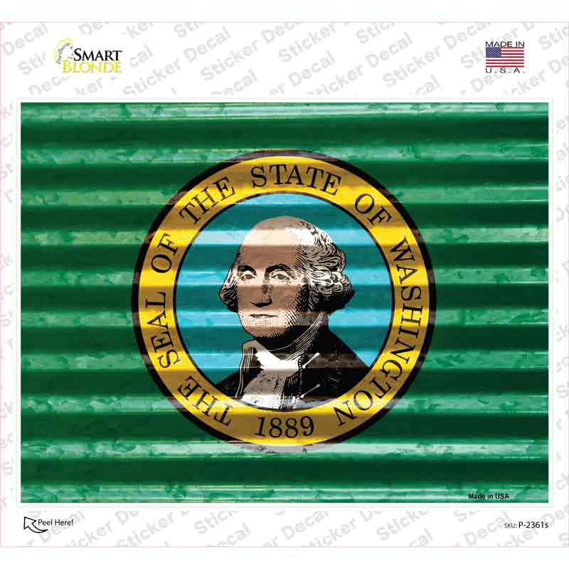 Washington Flag Novelty Rectangle Sticker Decal Small