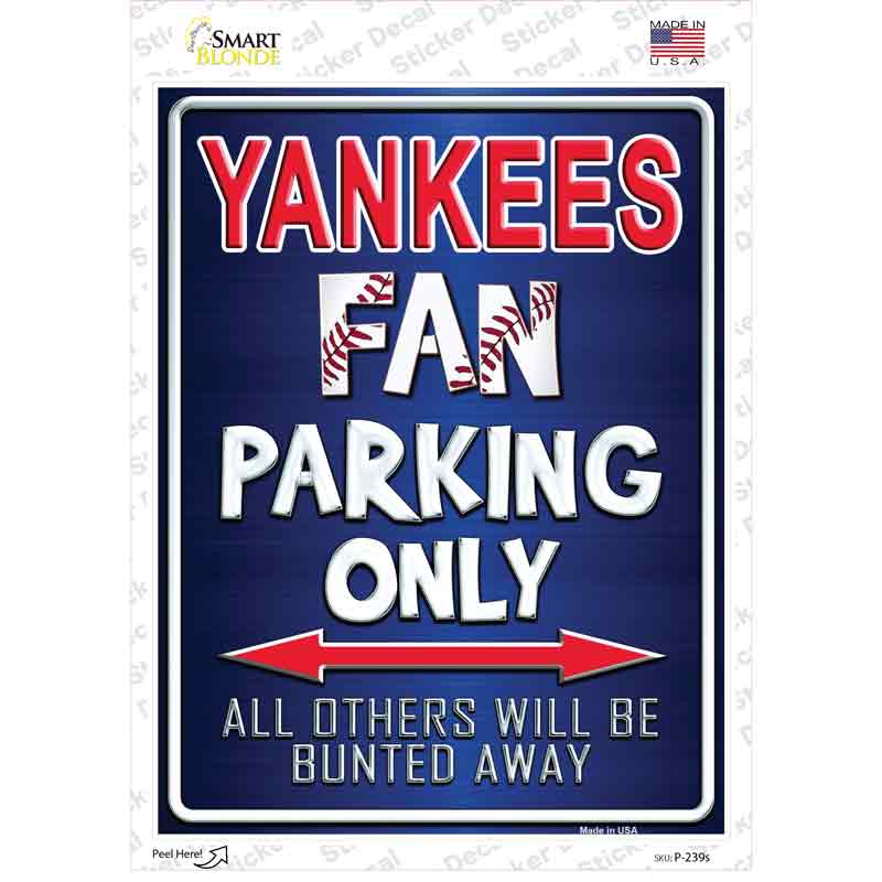 Yankees Novelty Rectangle Sticker Decal Small