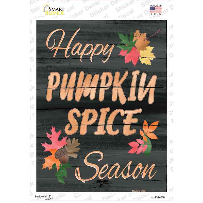 Pumpkin Spice Season Novelty Rectangle Sticker Decal Small