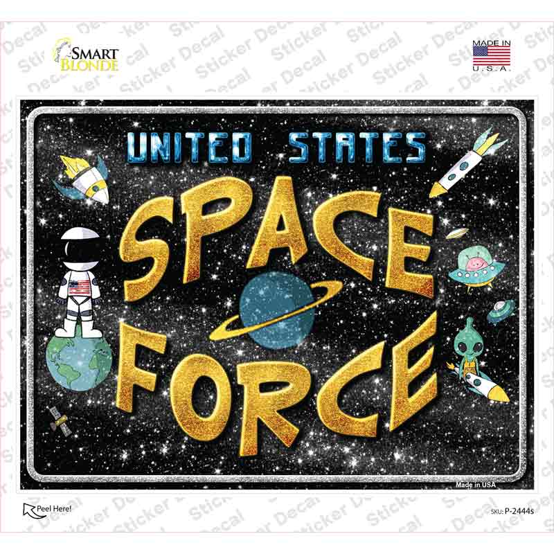 US Space Force Novelty Rectangle Sticker Decal Small