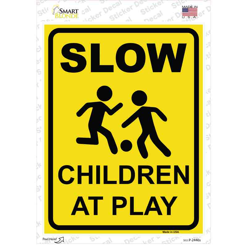 Slow Children At Play Novelty Rectangular Sticker Decal Small