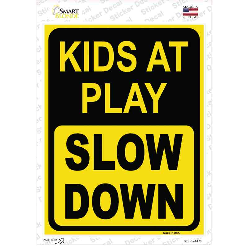 Front Playing Sticker Kids At Play Novelty Rectangular Sticker Decal | Smart Blonde