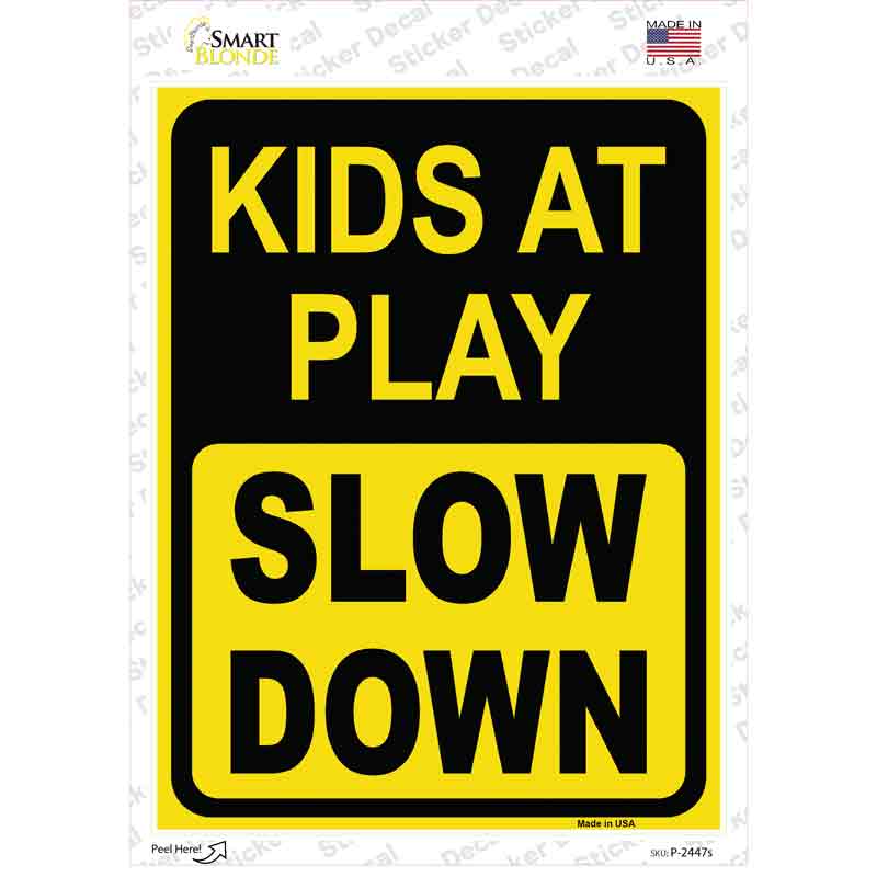 Kids At Play Novelty Rectangular Sticker Decal Small