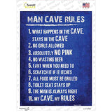 Man Cave Rules Novelty Rectangular Sticker Decal Small