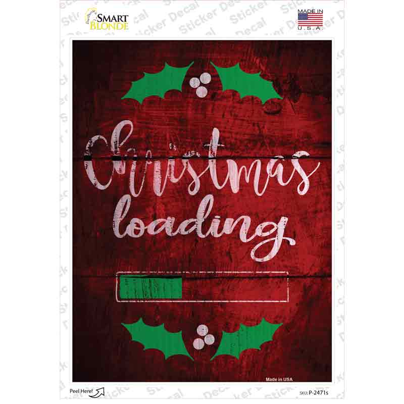 Christmas Loading Novelty Rectangle Sticker Decal Small