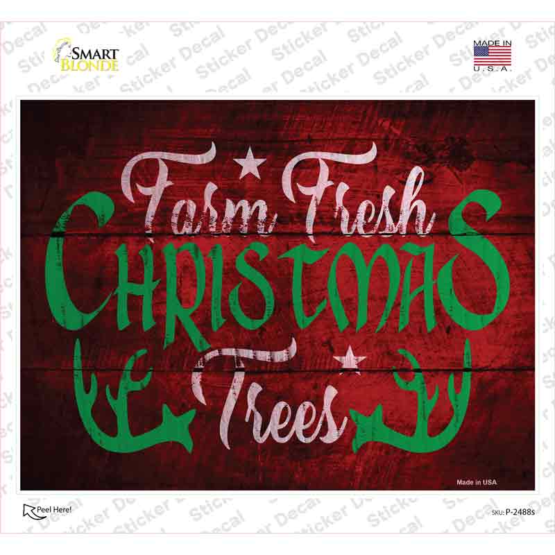 Farm Fresh Trees Novelty Rectangle Sticker Decal Small