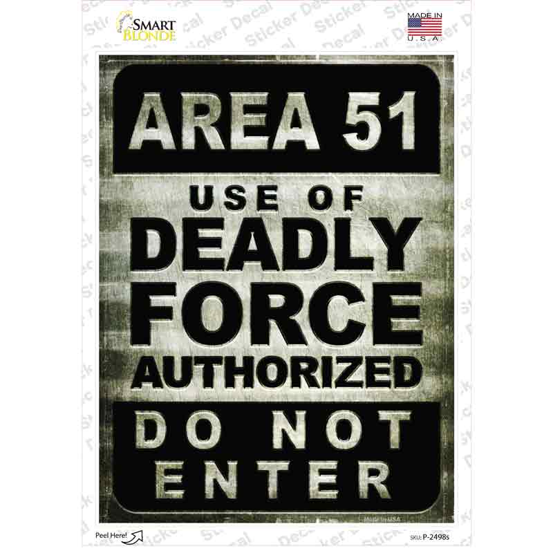 Area 51 Novelty Rectangle Sticker Decal Small