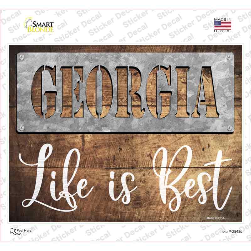 Georgia Stencil Life is Best Novelty Rectangle Sticker Decal Small