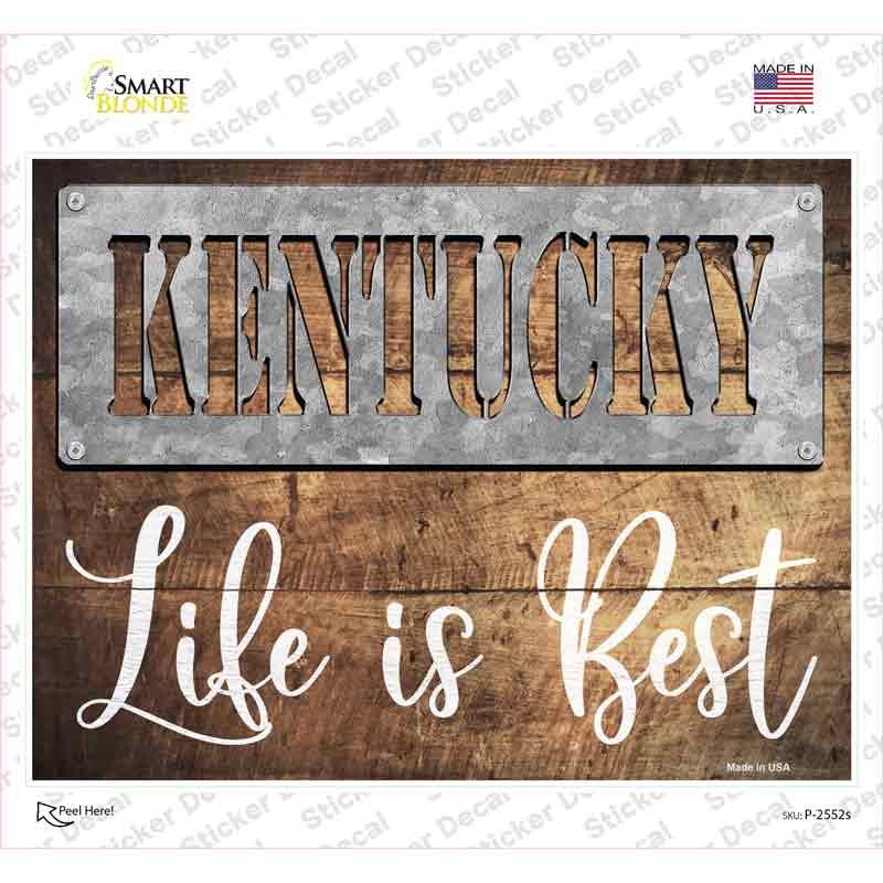 Kentucky Stencil Life is Best Novelty Rectangle Sticker Decal Small