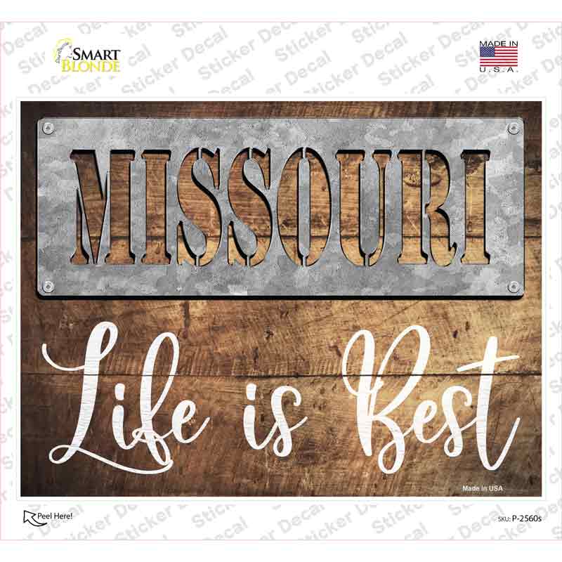 Missouri Stencil Life is Best Novelty Rectangle Sticker Decal Small