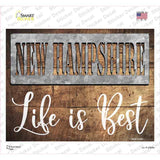 New Hampshire Stencil Life is Best Novelty Rectangle Sticker Decal Small