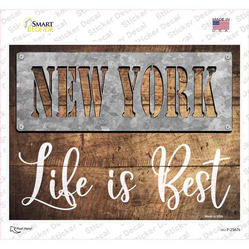 New York Stencil Life is Best Novelty Rectangle Sticker Decal Small