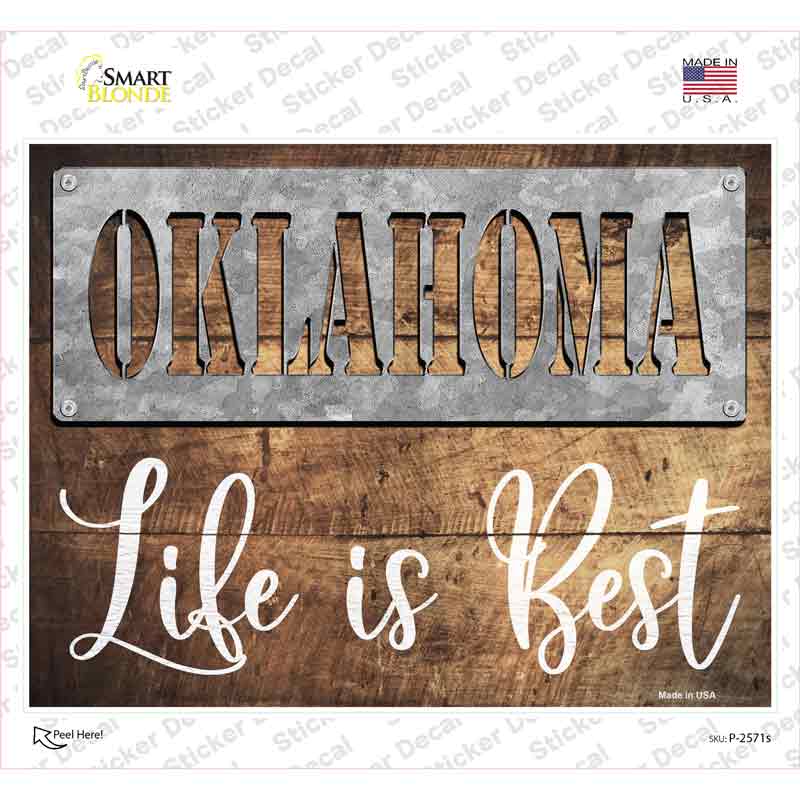 Oklahoma Stencil Life is Best Novelty Rectangle Sticker Decal Small