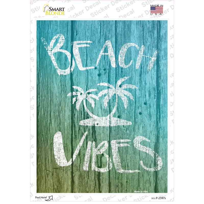 Beach Vibes Novelty Rectangle Sticker Decal Small