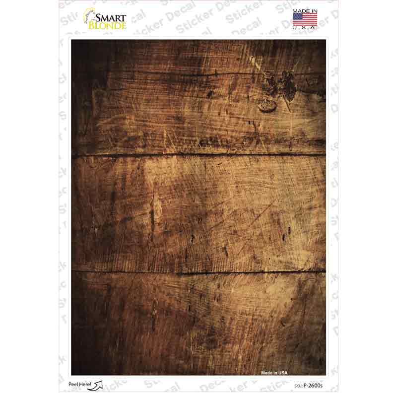 Brown Blank Wood Novelty Rectangle Sticker Decal
