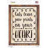 Paw Prints On Heart Novelty Rectangular Sticker Decal