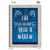 Better With A Cat Novelty Rectangular Sticker Decal