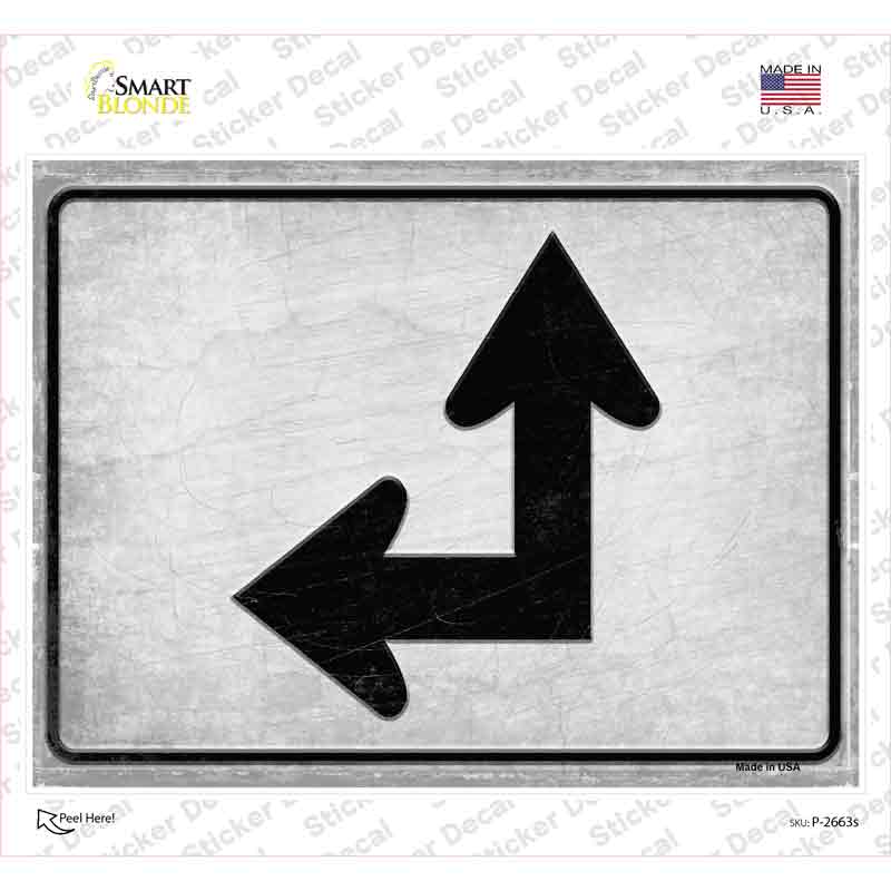 Left and Up Arrow Novelty Rectangle Sticker Decal