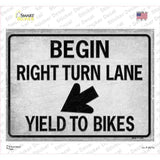 Begin Right Turn Lane Yield To Bikes Novelty Rectangle Sticker Decal