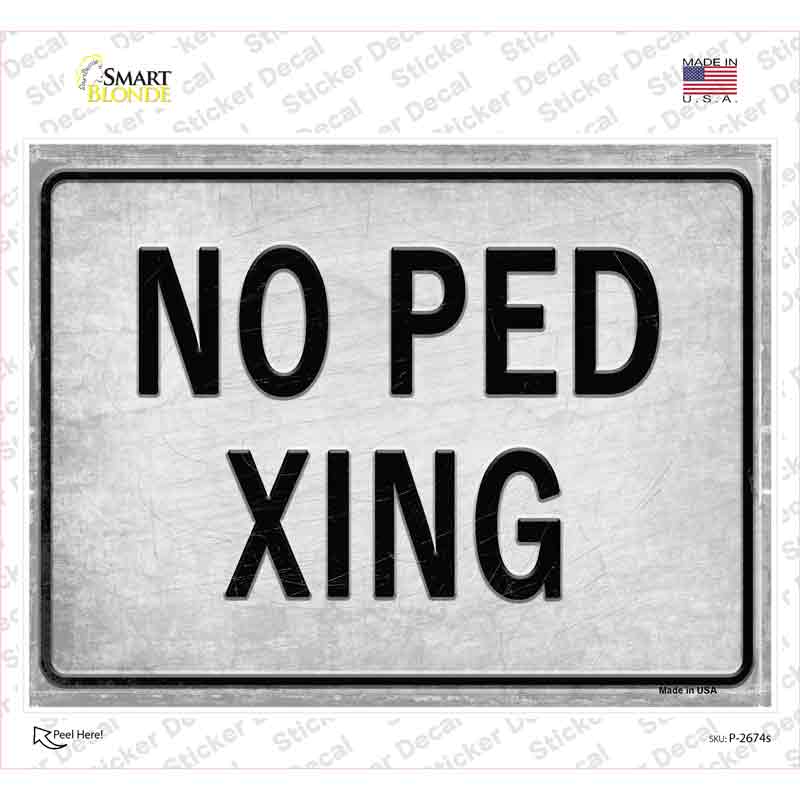 No PED XING Novelty Rectangle Sticker Decal