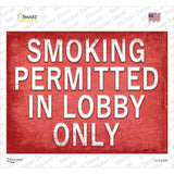 Smoking Permitted In Lobby Only Novelty Rectangle Sticker Decal