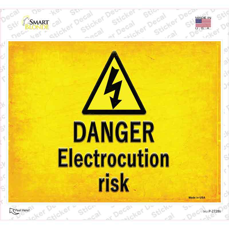 Danger Electrocution Risk Novelty Rectangle Sticker Decal