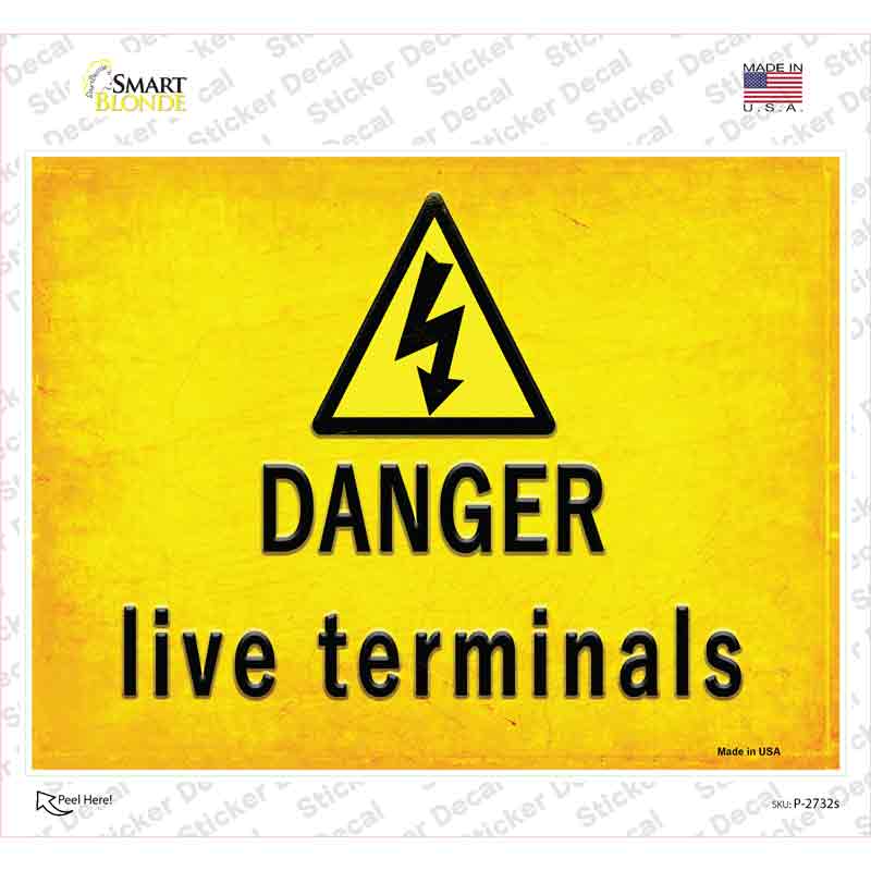 Danger Live Terminals Novelty Rectangle Sticker Decal