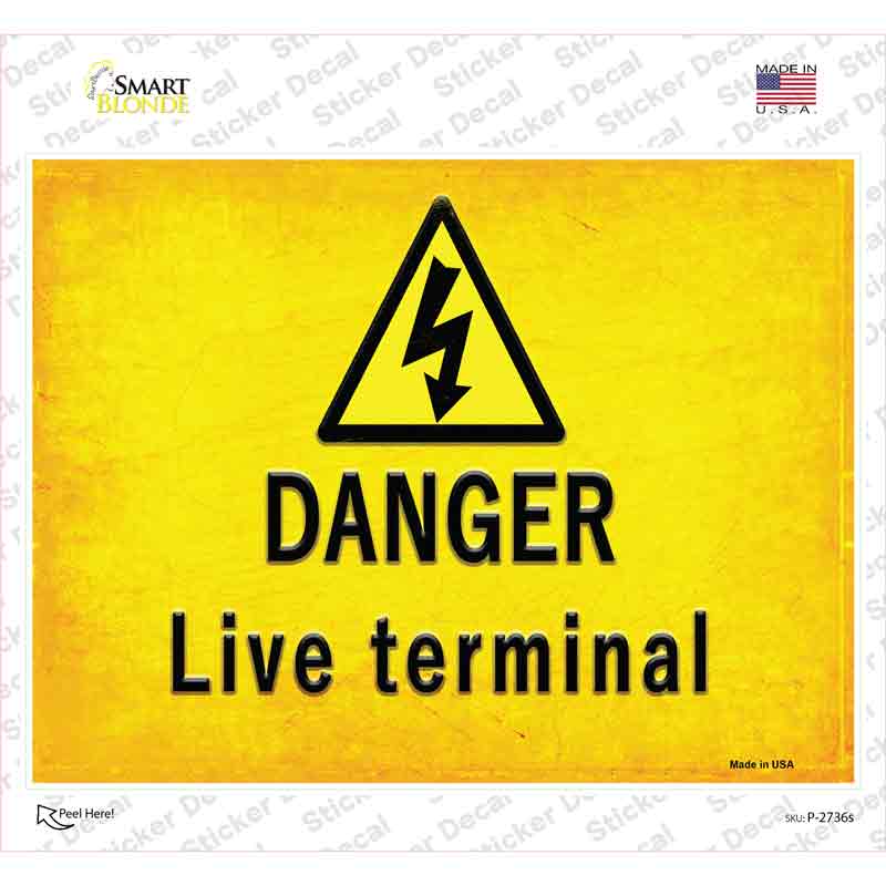 Danger Live Terminal Novelty Rectangle Sticker Decal