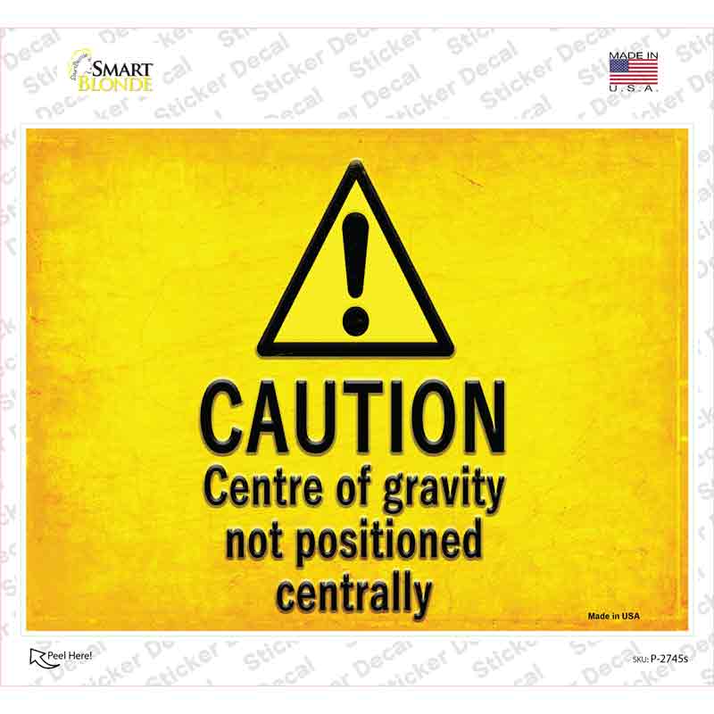 Caution Novelty Rectangle Sticker Decal