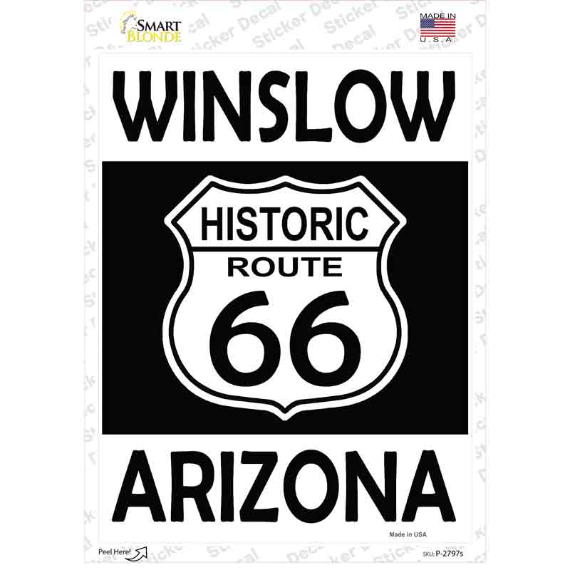 Winslow Arizona Historic Route 66 Novelty Rectangle Sticker Decal