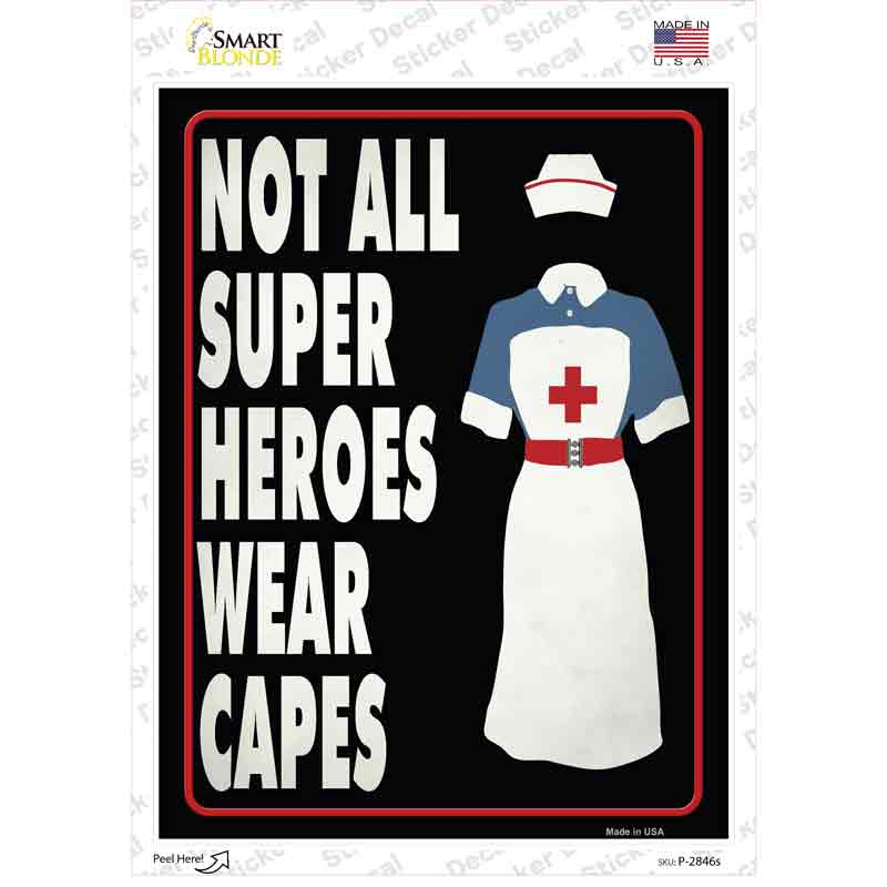 Nurse Superhero Novelty Rectangle Sticker Decal Small